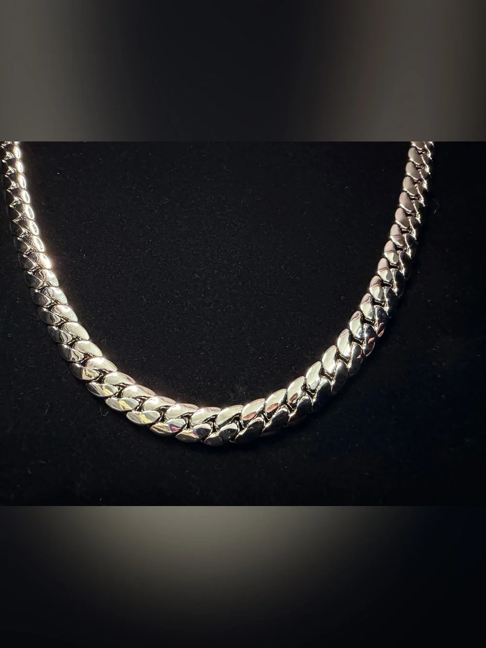 Miami Cuban 22in 8MM Italy 925 Stamped silver filled necklace w/box lock RARE